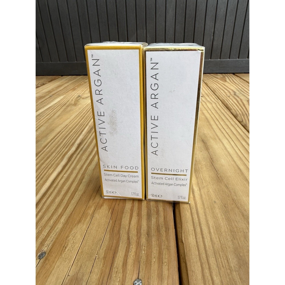 2 Active Argan Skincare Overnight Stem Cell Elixir & Skin Food Stem Cell Day